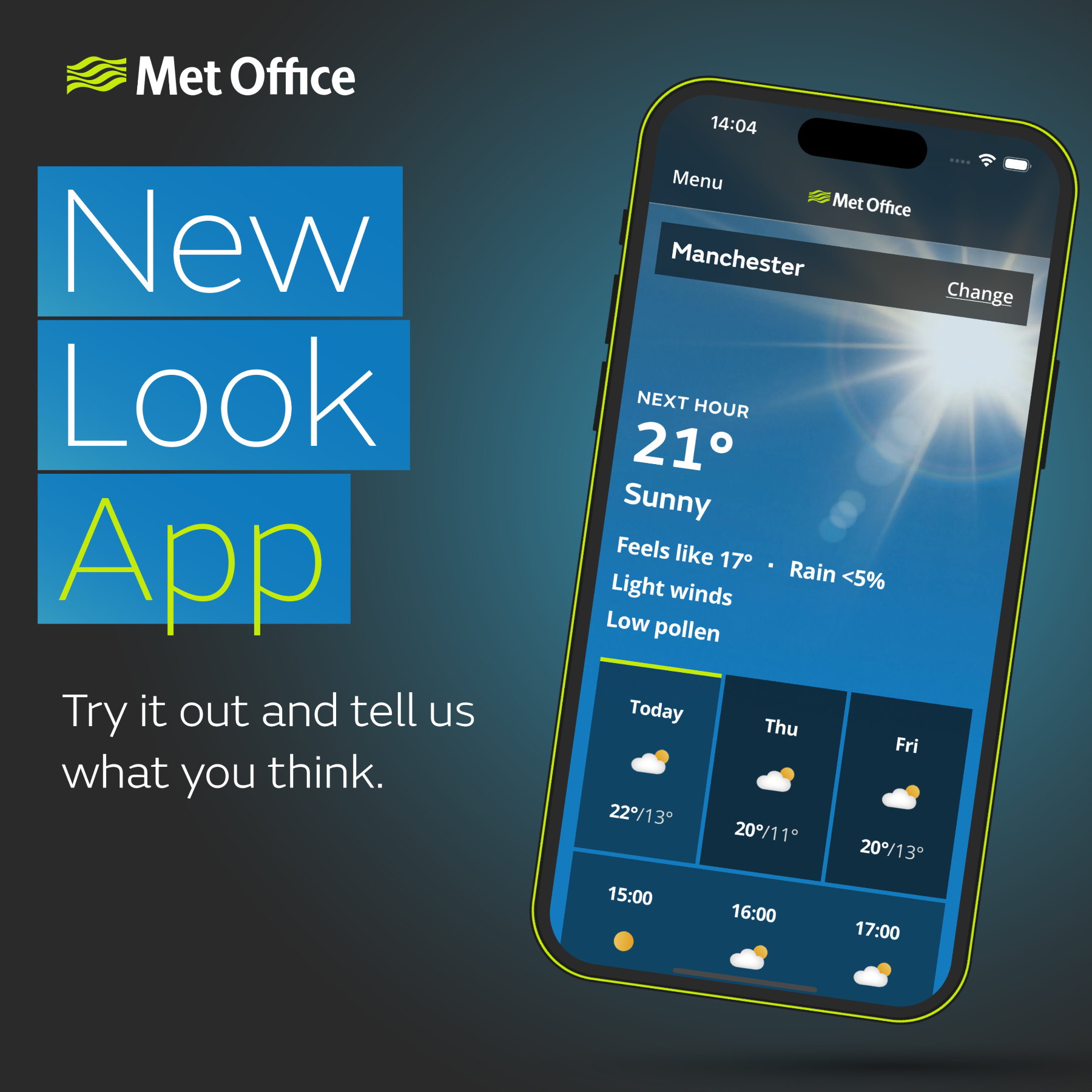 New-look Met Office app graphic