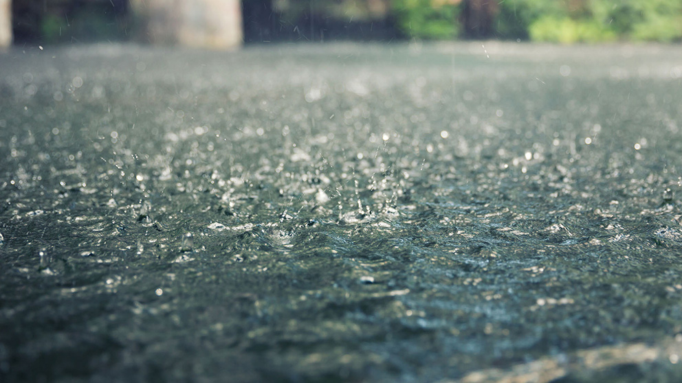 Rain on tarmac