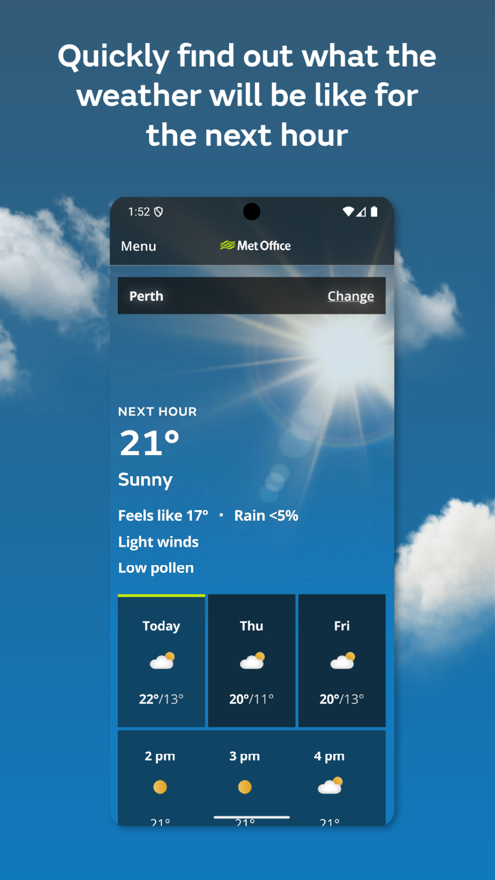 New-look Met Office app screengrab